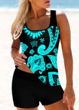 Ombre Printed Tankini Set