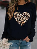 Heart-Shaped Color Block Pullovers Sweatshirt