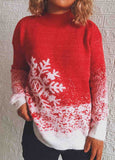 Snowflake Contrast Knitted Christmas Sweater