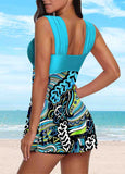 Paisley Print Wide Strap Swimdress and Shorts