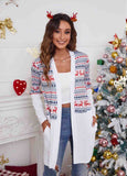 NEW ! Christmas Print Long Sleeve Cardigan