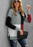 Color Block Long Sleeves Pullover Sweatshirt