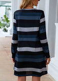 Stripe Pocket Long-Sleeve Dress