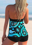 Print Colorful Tie Side Tankini Set