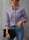 Elegant Embroidered Button-Up Blouse