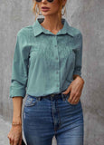 Elegant Embroidered Button-Up Blouse