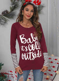 Christmas Lettered Print Crew Neck T-shirt