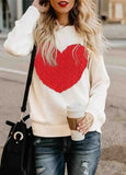 Cute Heart Print Knitted Sweaters