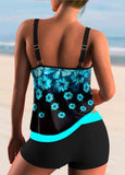 Printed Spaghetti Strap Tankini Set