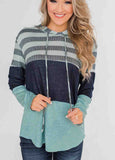 Pullover Stripe Contrast Hoodie Sweatshirt