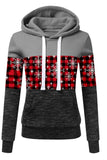 Plaid Color Block Long Sleeve Hoodie