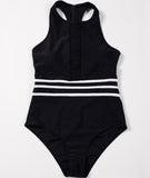 Stripe U-Neck Sexy Elegant Beautiful Cute One-piece Swimsuits - soofoom.com