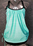 Copy of Side Ruched Splicing Two-Piece Tankini Set