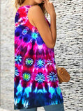 Multi Color Print Sleeveless A-line Skirt