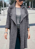 Open Front Solid Long Sleeve Cardigan