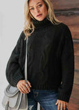 Cuddle Weather Cable Knit Handmade Turtleneck Sweater