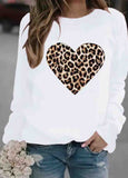 Heart-Shaped Color Block Pullovers Sweatshirt