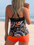 Printed Straps Tankini Set