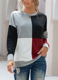 Color Block Long Sleeves Pullover Sweatshirt