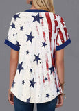 Women Flag Print Tie-up T-shirt