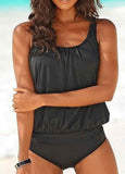 Solid Color Strap Tankini Set