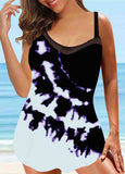 Cloud Pattern Printed Tankini Set