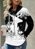 Christmas Print Cowl Neck  Sweatshirt