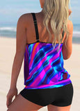 Tie Dyed Back Shirred Tankini Set