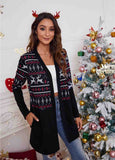 NEW ! Christmas Print Long Sleeve Cardigan