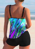 Tie Dyed Rainbow Printed  Tankini Set