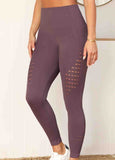 Skinny High Waisted Solid Elastic Detail Legging