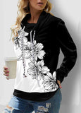 Floral Print Contrast Long Sleeve Sweatshirt