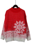 Snowflake Contrast Knitted Christmas Sweater