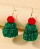 Wool & Goldtone Hat Drop Earrings