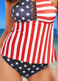 American Flag Cut-out Tankinis Set