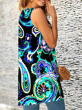 Multi Color Print Sleeveless A-line Skirt