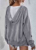 Plush Hooded Long-Sleeve Sweatshirt