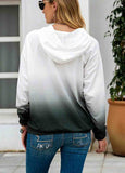 Ombre Print Pocket Long Sleeve Hoodie