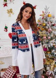 NEW ! Christmas Print Long Sleeve Cardigan