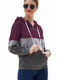 Quarter Zip  Stitching Contrast Hoodie