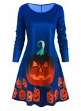 Halloween Pumpkin Print Dress