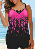 Printed Wide Strap Tankini Set