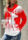 Christmas Print Cowl Neck  Sweatshirt