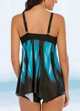 Printed  Strappy Back Tankini Set