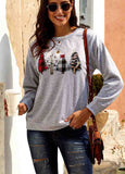 Christmas Tree Print Pullover Sweatshirt