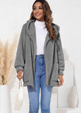 Plush Hooded Cardigan Coat