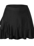 【Ships in 24 hours】Black High Waisted Layered Swim Skirt