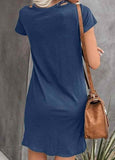 V Neck Knotted Short Sleeve Dress