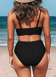 V-Neck High Waist Bikini