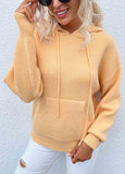 Solid Hooded Pocket Knit Sweater